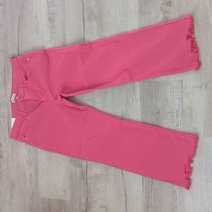 Pink Mid rise kick flare cropped jeans size 11/30 waist